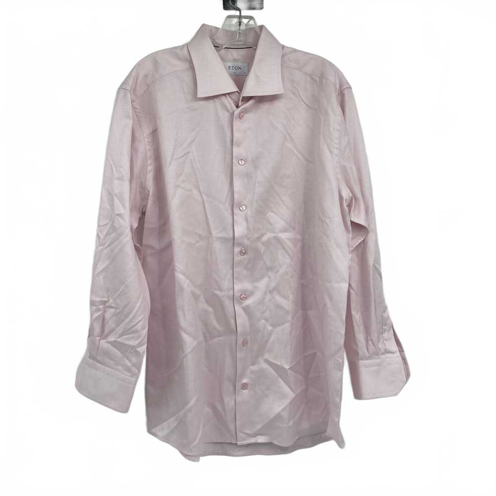 Eton Pink 100% Cotton Long Sleeve Casual Shirt | Size 17 Regular